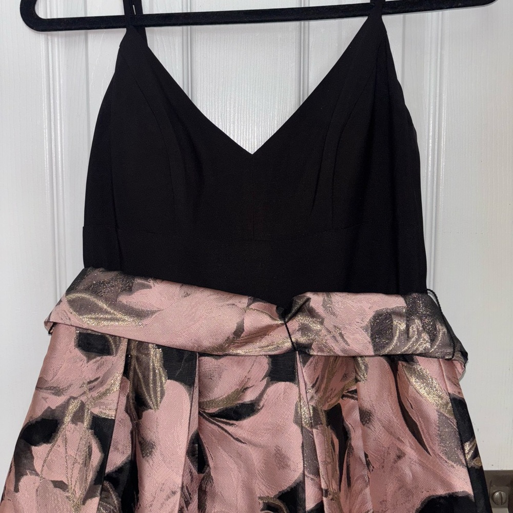 Eliza J Black and Pink Floral Dress